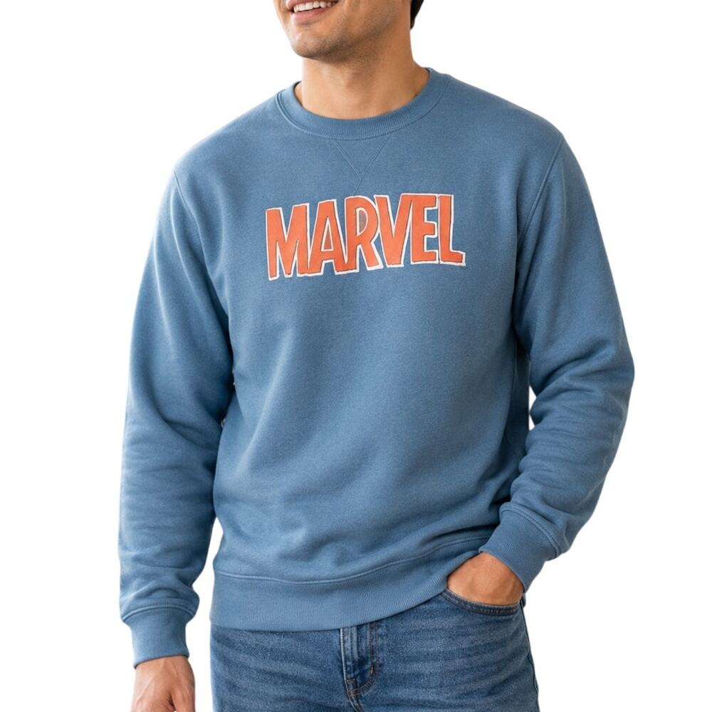 Marvel Blue Gray Crewneck Sweatshirt Large Comiccore Avengers